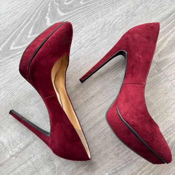 Jessica Simpson Burgundy suede heels - Picture 3 of 7